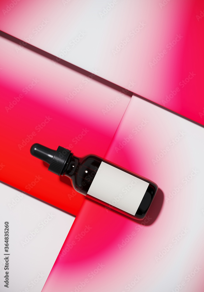 Poster minimal abstract mockup background for product presentation. cosmetic bottle on blending vibrant gra