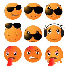 illustration en 3d ,set of emoji face for social media and web.