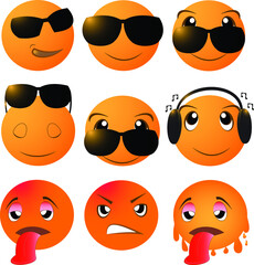 vector illustration en 3d ,set of emoji face for social media and web.