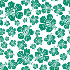 Random hibiscus flower seamless repeat pattern background  © Estalon Industries