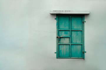 Old metal door with rust on pastel wall