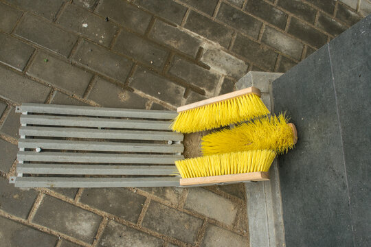Brushes near the house for wiping shoes