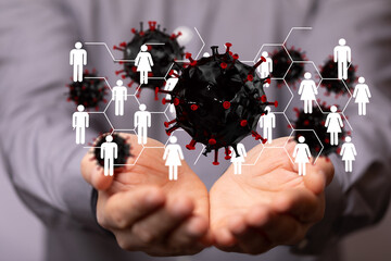 virus. Novel, people Concept quarantine.