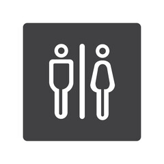  Toiltet icon trendy flat style isolated on black background