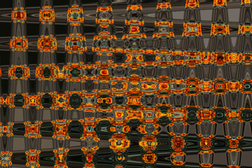Abstract zigzag pattern with waves. Artistic image processing created by photo of orange gazania...