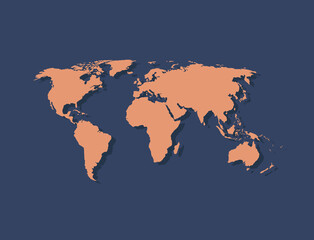 Fototapeta na wymiar World map icon symbol vector