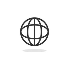  Simple line globe icon symbol vector