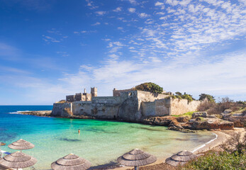 Apulia beach: Porto Ghiacciolo, placed in the south area of Monopoli, near S. Stefano Abbey,is a...