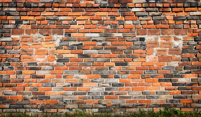 Old red brick wall background. Architecture wall pattern 