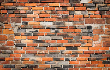 old red brick wall background