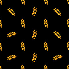Fototapeta na wymiar Wheat Ear Spica Icon Seamless Pattern