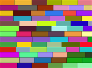 Multi Colored rectangles vector background  like a wall with lots of colorful bricks