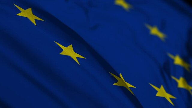 (ECC) European Economic Community flag waving. UHD 4K graphic motion
