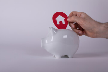 house money pig safe concept in hand