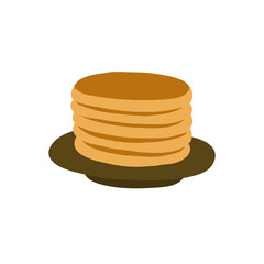 stack of pancakes doodle icon, vector color line illustration