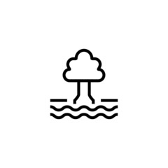 Lake vector icon in black line style icon, style isolated on white background