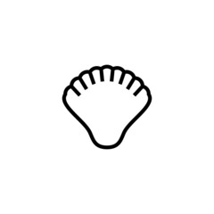 Seashell vector icon in black line style icon, style isolated on white background