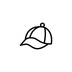 Baseball cap icon vector  in black line style icon, style isolated on white background