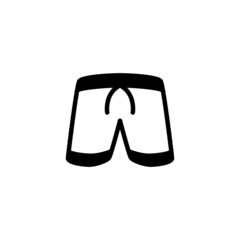 Beach shorts vector icon in black flat glyph, filled style isolated on white background