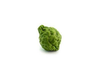 Bergamot fruit with cut in half isolated on white background