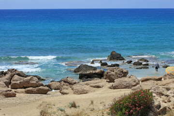Crete island falassarna red sand beach summer holidays 2020 covid-19 season modern high quality...