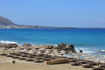 Crete island falassarna red sand beach summer holidays 2020 covid-19 season modern high quality...