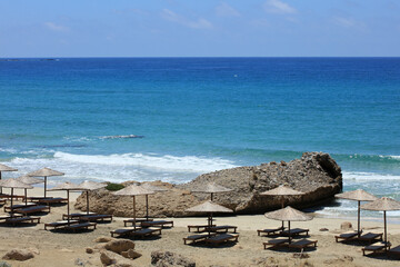 Crete island falassarna red sand beach summer holidays 2020 covid-19 season modern high quality...
