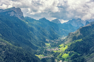 Naklejka na ściany i meble Dolomites landscape a UNESCO world heritage in South-Tyrol, Italy