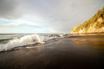 Black sand beach sunset 9