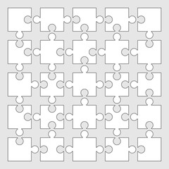 Jigsaw puzzle vector set