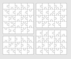 Jigsaw puzzle vector set