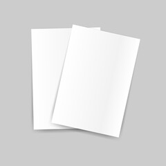 Business cards, paper stack on grey background vector illustration.