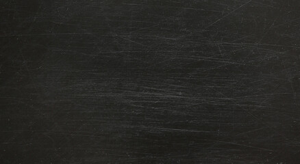 Dark, grunge and scratched chalkboard texture may used as background
