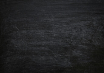 Dark, grunge and scratched chalkboard texture with empty space for text