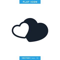 Heart Love Icon Vector Logo Design Template.