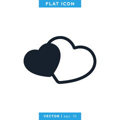 Heart Love Icon Vector Logo Design Template.