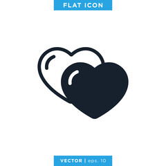 Heart Love Icon Vector Logo Design Template.