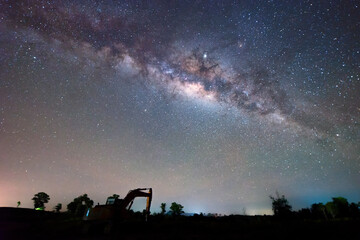 Beautiful nightscape with Starry night and Milky Way Galaxy rising in Kudat Sabah North Borneo. 