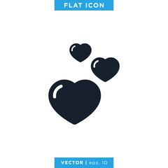 Heart Love Icon Vector Logo Design Template.