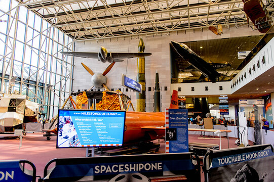 WASHINGTON, USA - SEP 24, 2015: Part of the National Air and Space Museum (NASM). It was established in 1946 as the National Air Museum