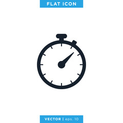 Stopwatch Icon Vector Design Template