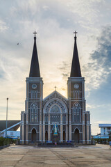 Fototapeta na wymiar Cathedral of immaculate Conception Chanthaburi province, Thailand, since 2009