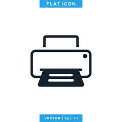 Printer Icon Vector Design Template.