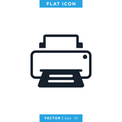Printer Icon Vector Design Template.