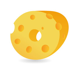 Initial O cheese logo, flat design logo template,  vector illustration