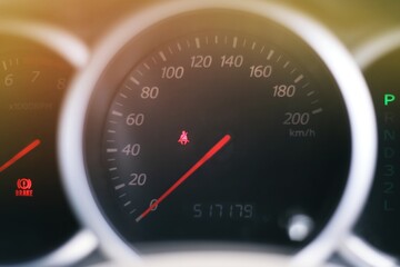 speedometer on the road