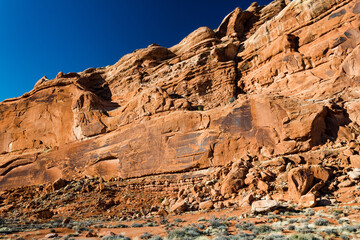 Obraz premium Red rock cliffs in Arches National Park
