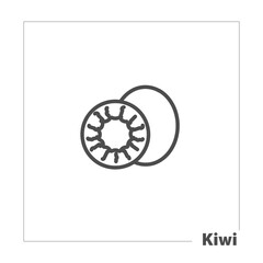 Kiwi fruit isolated line icon for web and mobile