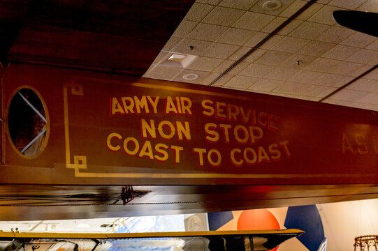 WASHINGTON, USA - SEP 24, 2015: Interior of the National Air and Space Museum (NASM). It was established in 1946 as the National Air Museum