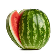 Ripe, juicy watermelon, with a cut-out part
